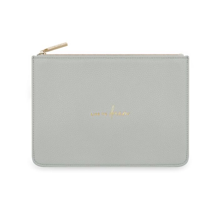 Katie Loxton Stylish Structured Pouch | Live to Dream | Pale Grey